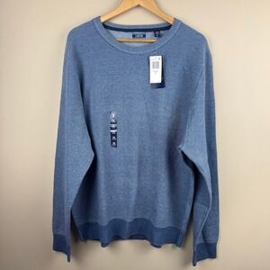 IZOD Mens XXL Luxury Classics Crew Neck Sweater Bijou Blue Long Sleeve NWT